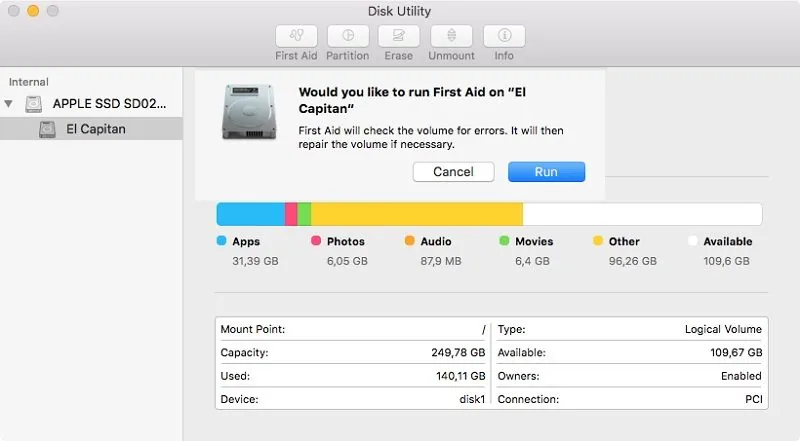 Disk utility macos