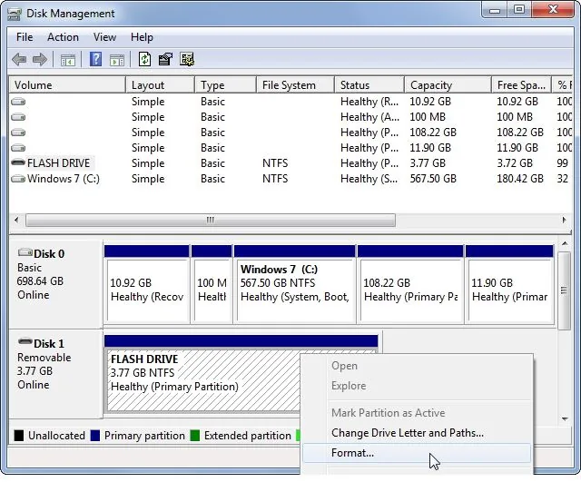 Format a partition